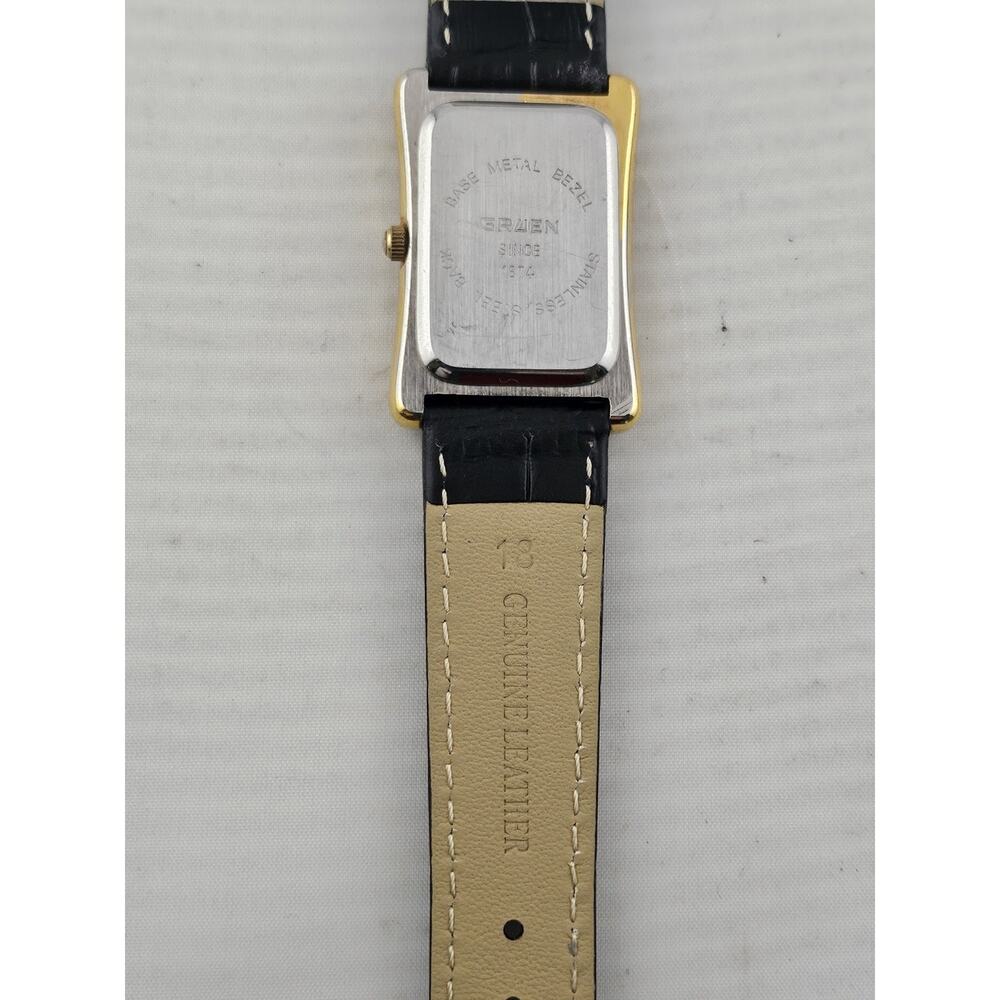 Ladies Vintage Rare Gruen Quartz Watch Small Second New Battery & Band Runs - Picture 3 of 10